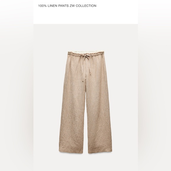 Zara Pants - Zara Beige Linen Trousers